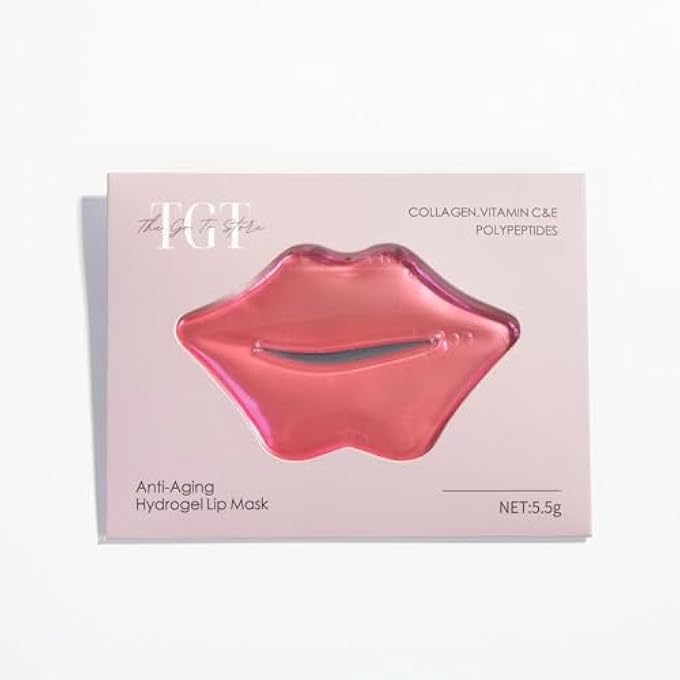 rayihni TGT COLLAGEN HYDROGEL LIP MASK, MOISTURIZING LIP TREATMENT FOR DRY CHAPPED LIPS, HYDRATING LIP PATCH WITH COLLAGEN, VITAMIN C & E AND PEPTIDES - Image 1